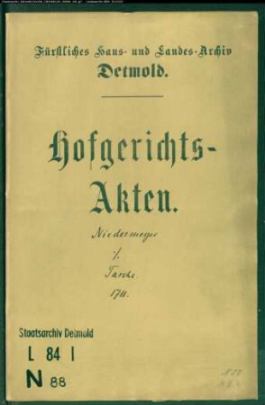 Niedermeyer zu Lückhausen und Konsort. gegen Gottschalk Tasches Witwe zu Lückhausen - Schuldforderung