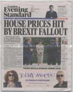 Kostenlose Londoner Abendzeitung "London Evening Standard" zum EU-Austritt des Vereinigten Königreich