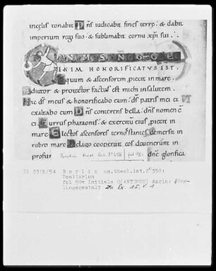 Psalter aus Werden — Initiale C (antemus), Folio 98verso