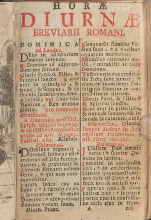 Horae Diurnae Breviarii Romani.