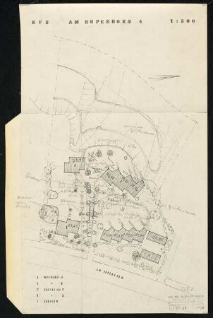Grünflächen an der Wohnanlage des SFB Am Rupenhorn 4, Berlin-Westend: Lageplan 1:500