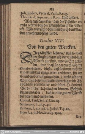Titulus XIV. Von den guten Wercken