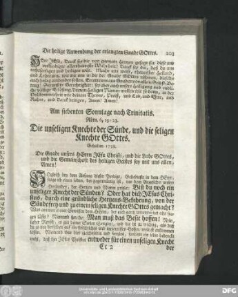 Am siebenten Sonntage nach Trinitatis. Röm. 6, 19-23. Die unseligen Knechte der Sünde, und die seligen Knechte Gottes.