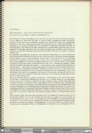 Naumburg - Die realistische Gestalt des mittelalterlichen