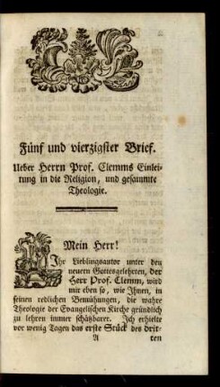 Fünf und vierzigster Brief.