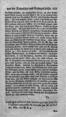 Catalogue raisonné des auteurs qui ont écrit sur l'histoire naturelle de la Suisse.