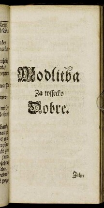 Modlitba Za wssecko Dobre.