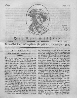 Nro. 72., Dienstag, den 11. April 1809