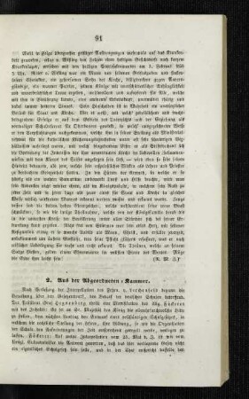 Aus der Abgeordneten-Kammer