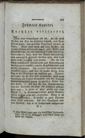 Zehntes Kapitel. Enthält viellerlei.
