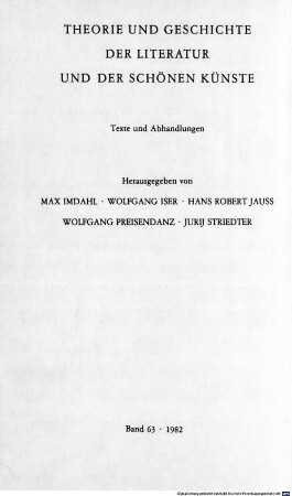 Sinnlichkeit und Verstand : zur philosophischen und poetologischen Begründung von Erfahrung und Urteil in der deutschen Aufklärung (Leibnitz, Wolff, Gottsched, Bodmer und Breitinger, Baumgarten)