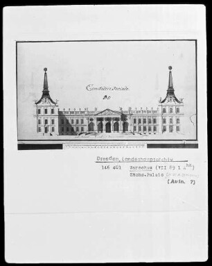 Warschau, Sächsisches Palais, Fassadenaufriß