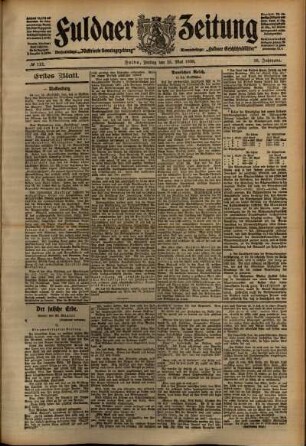 Erste Ausgabe vom Freitag, den 15. Mai 1908.