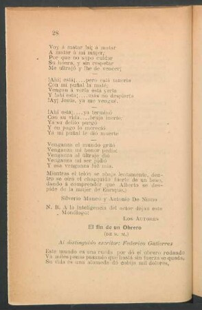 El fin de un obrero : (De S. M.) - A Federico Gutierrez