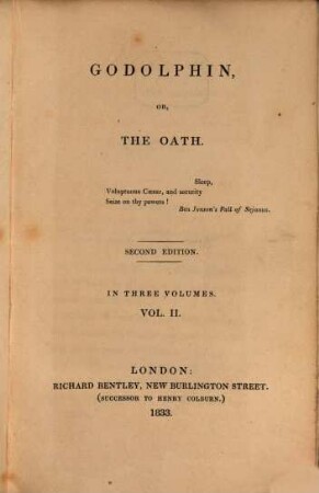 Godolphin, or, the oath, 2