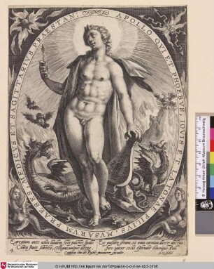 [Feuer, Apollon zwischen Drachen und Nachttieren; Ignis, Apollo among dragons and nocturnal animals]