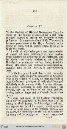 XI: Explanation of the Allegories of the Pediments of the Parthenon