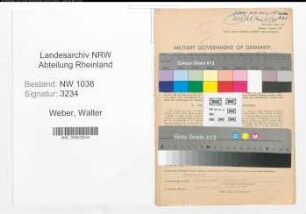 Entnazifizierung Walter Weber , geb. 25.05.1912 (Postbeamter)
