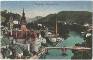 Waldheim. Ortsansicht, kolorierte Ansichtskarte