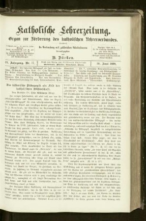 ¬Die¬ historische Pädagogik als Feld der katholischen Wissenschaft
