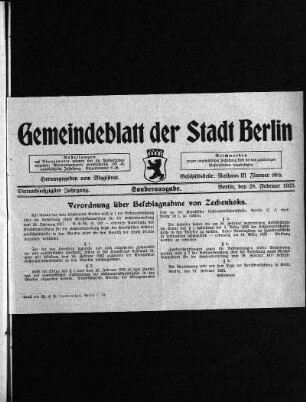 Sonderausgabe, 28. Februar 1923