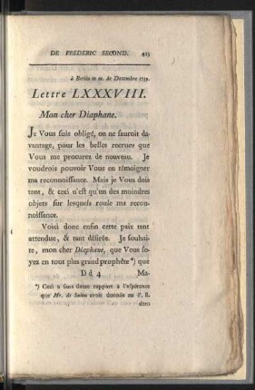 Lettre LXXXVIII.