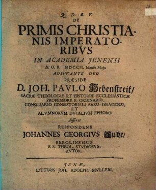 De primis Christianis imperatoribus