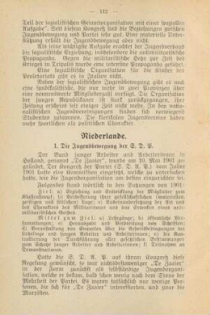 1. Die Jugendbewegung der S.D.P.