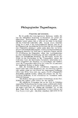 Pädagogische Tagesfragen
