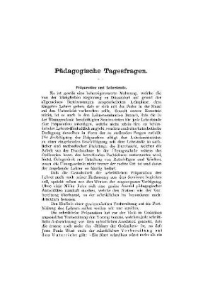 Pädagogische Tagesfragen