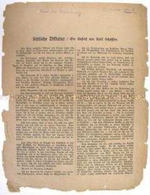 Programmatischer Aufruf der Vereinigung "Bund der Erneuerung".