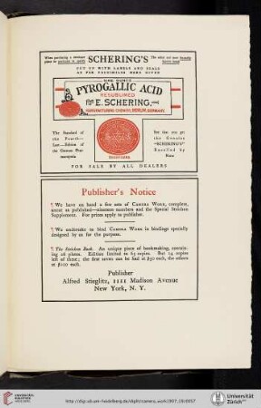 Alfred Stieglitz [Publisher’s Notice]