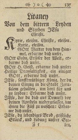 Litaney Von dem bitteren Layden und Sterben Jesu Christi