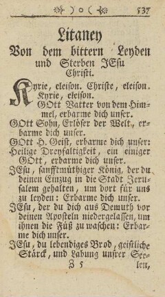 Litaney Von dem bitteren Layden und Sterben Jesu Christi