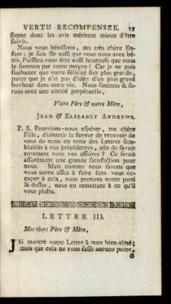 Lettre III. Mes chers Père & Mère, ...