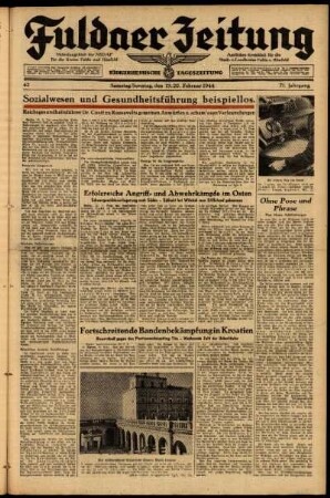 Ausgabe vom Samstag, den 19. Februar 1944.