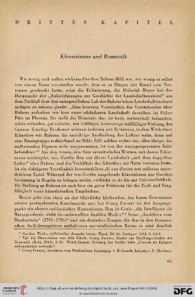 Drittes Kapitel: Klassizismus und Romantik