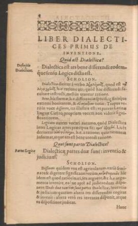 Liber Dialecticae Primus De Inventione.