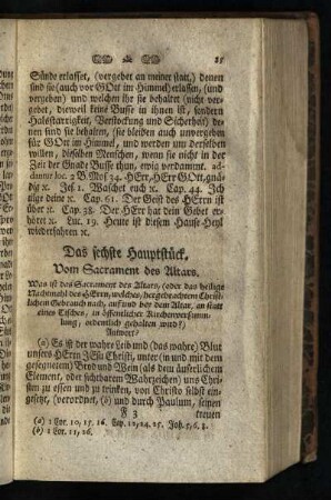 Das sechste Hauptstueck: Vom Sacrament des Altars