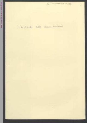 L´inchiesta sulle donna tedesca