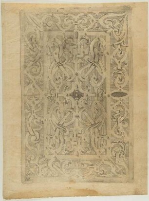 Füllung mit Schweifwerk, Blatt 12 aus der Folge: "Schweyf Buoch. Coloniae : sumptibus ac formulis Iani Bussmacheri, anno salutis 1599"