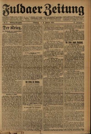 Zweite Ausgabe vom Montag, den 04. Januar 1915.