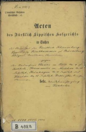 Bückeburg, Schaumburg-Lippische Rentkammer zu gegen Planke modo Tölle Nr. 9 zu Siekholz, Schröder Nr. 13 zu Siekholz, Stammeier modo Middeke Nr. 10 zu Siekholz, Steinhagen Nr. 11 zu Siekholz - Weideberechtigung im Siekholz
