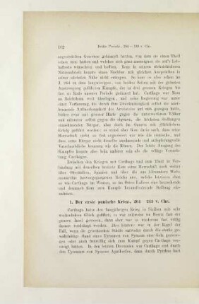 1. Der erste punische Krieg, 264 - 241 v. Chr.