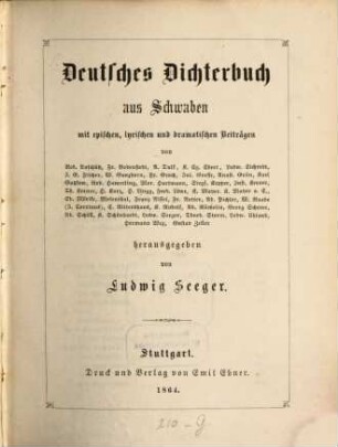 Deutsches Dichterbuch aus Schwaben