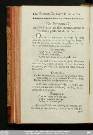 Du Pronom Ce, employé dans un fens neutre, avant la troisiéme personne du verbe être.