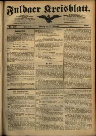 Ausgabe vom Montag, den 25. November 1907.