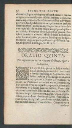 Oratio Quinta.