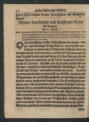 Gebet zur Zeit der Pestilentz.