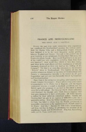 France and Newfoundland. The Story and a Solution.